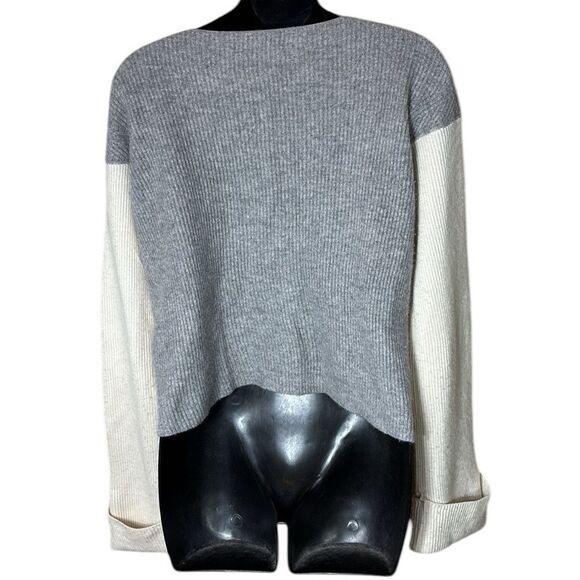 Vince women’s medium 100% cashmere colorblock ribbed scoop neck cuff sleeve - Picture 2 of 4